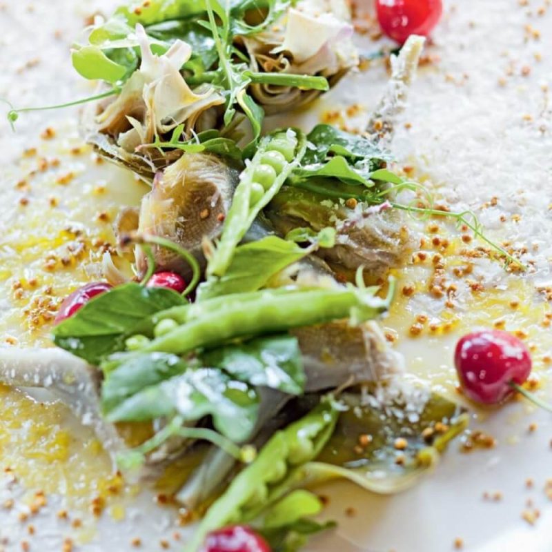 Artichaut et pois gourmands au pollen – Saveurs