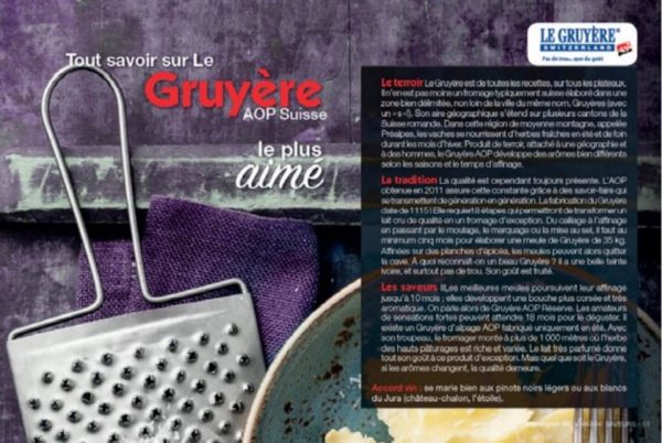 Extrait mini-magazine avec les Fromages Suisses – Gruyère AOP Suisse