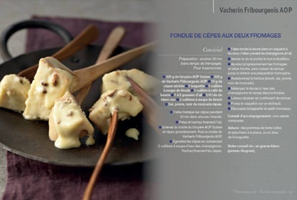 Extrait mini-magazine avec les Fromages Suisses – Fondue de cèpes aux deux fromages