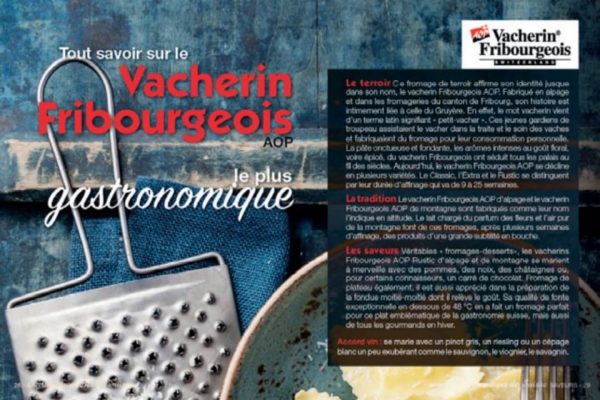 Extrait mini-magazine avec les Fromages Suisses – Vacherin Fribourgeois AOP Suisse