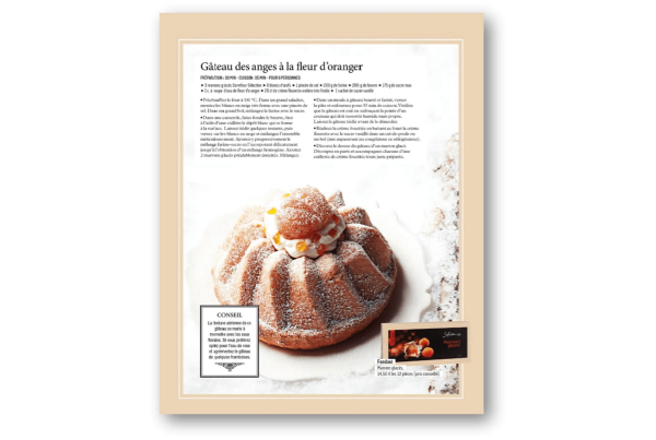 Extrait de contenu pour la marque Carrefour – Gâteau des anges à la fleur d’oranger