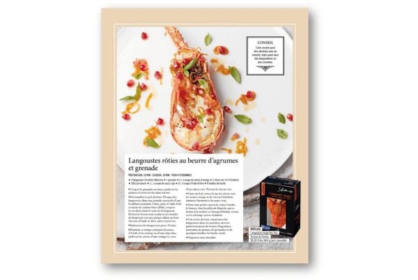 Extrait de contenu pour la marque Carrefour – Langoustes rôties au beurre d’agrumes et grenade