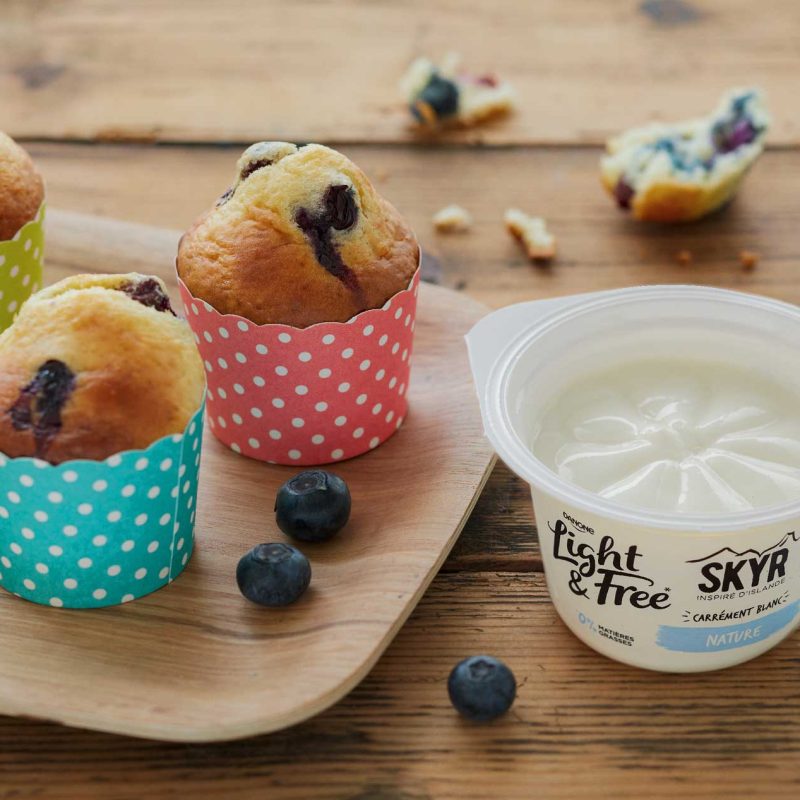 Muffins myrtilles au Skyr Nature